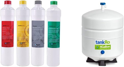 WP531160 RO Pure Plus Reverse Osmosis Water Filter Replacement Kit, Multi, 4 Pack | tankRo RO132-TNK RO Water Filtration System Expansion Tank 4 Gallon Capacity