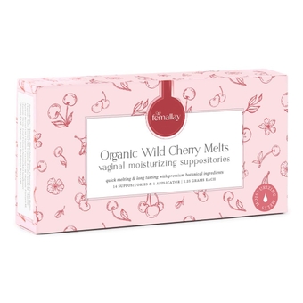 Organic Vaginal Moisturizing Suppository Melts - 100% Natural Suppositories for Vaginal Odor and Dryness Relief, Ultra-Hydrating Fast-Acting Comfort (Wild Cherry)