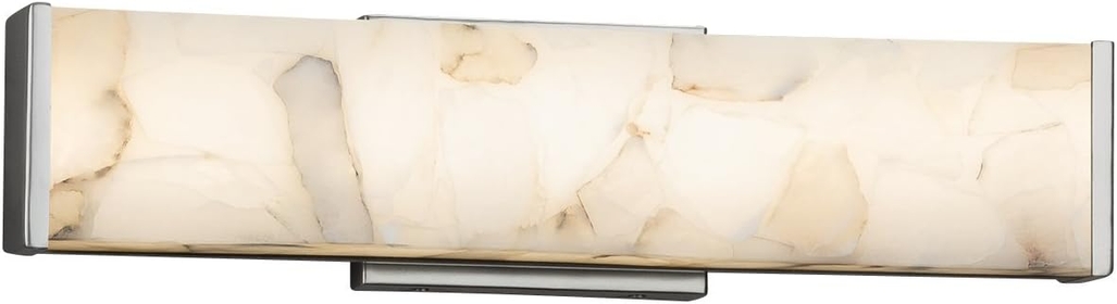 Alabaster Rocks! - Latitude 19" LED Linear Wall/Bath Light with Alabaster Rocks Shade - Brushed Nickel Finish