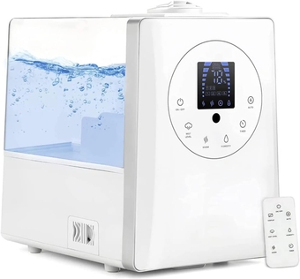 Diffuser Humidifier Warm and Cool Mist Humidifier for Room Large Room Vaporizer for Baby Essential Oil Tray 6L White Humidifier for Home Office Bedroom