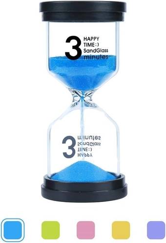 3 Minutes Sand Timer Hourglass Sandglass Sand Clock for Games Classes Toothbrushing Workout - Blue