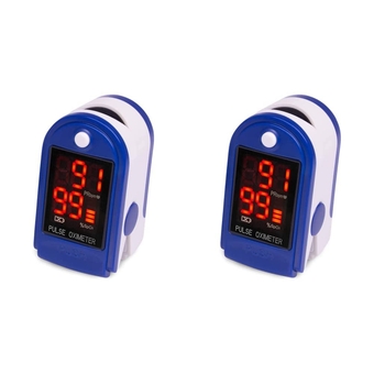 Finger Pulse Oximeter Oxygen Saturation Monitor - Pulse Ox Fingertip o2 Monitor for Pediatric and Adult - Sports and Aviation Use Only (Pack of 2)