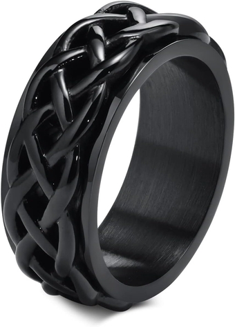 Spinner Rings for Men, Fidget Ring for Men, Celtic Knot Band Ring, Stainless Steel Spinner Fidget Anxiety Rings, Celtic Knot Ring For Men, Size 7-12
