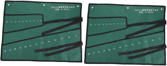 2pcs Storage Bag Tool Organizer Bag Wrench Tool Bag Pocket Multitool Multi Tool Multipurpose Tool Spanner Bag Hand Socket Screwdriver Portable Bag Wrench Holder Electric Canvas