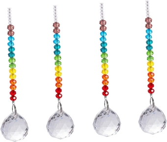 4 Pcs Car Mirror Hanging Accessories Crystal Jewelry Accessories Rear View Mirror Ornaments Garland Rear View Mirror Hanging Accessories Lamp Crystal Hanging Child Yoga Curtain