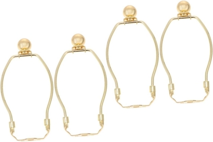 4 Pcs Shade bracket lampshade horn frame lamp shade harp holder brass harp lamp fitting lamp harp with finial lamp harp adapter converter Alloy Plating horns lamp accessories