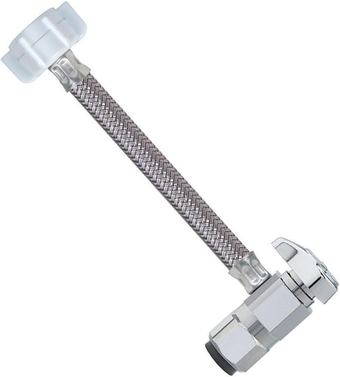 G2PS19B120DLX F 1/2" Nom Push Connect x 7/8" Ballcock x 12" Brass SpeediOne Braided Connector and Valve (Toilet)