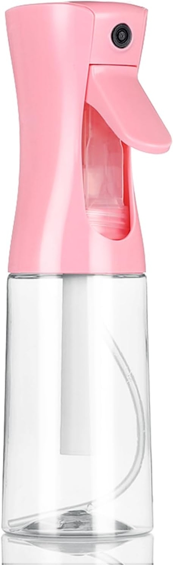 Spray Bottle, Fine Mist Spray Bottle for Hair, Ultra-Fine Continuous Spray Bottle for Skincare, Plant Care, Pet Grooming, Cleaning and Disinfection, Refillable Spray Container (1Pcs Pink Clear 6.8oz)