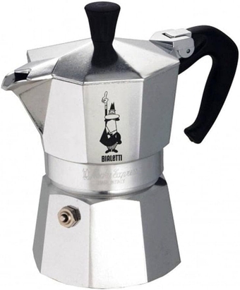 - Moka Express: Iconic Stovetop Espresso Maker, Makes Real Italian Coffee, Moka Pot 1 Cup (2 Oz - 60 Ml), Aluminium, Silver