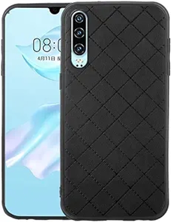 Compatible with Huawei P30 Case Rugged Thin Slim Cell Accessories Anti-Slip Fit Rubber TPU Mobile Phone Protection Full Body Silicone Shockproof Cover for Hawaii P 30 ELE-L29 Women Men Black