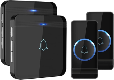 Wireless Doorbell,  Waterproof Chime Kit Operating at Over 1300 Feet with 52 Melodies, 5 Volume Levels & LED Flash