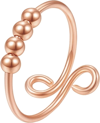 2023 New Spiral Adjustable Single for Anxiety Ring for Women Coil Finger Rings Rings Dainty Womens Rings (Rose Gold, One Size)