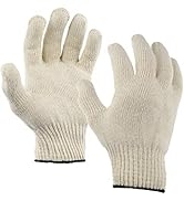 10 Pairs Safety Working Gloves Washable Cotton / Polyester material with Elastic Knit Wrist by Gr...
