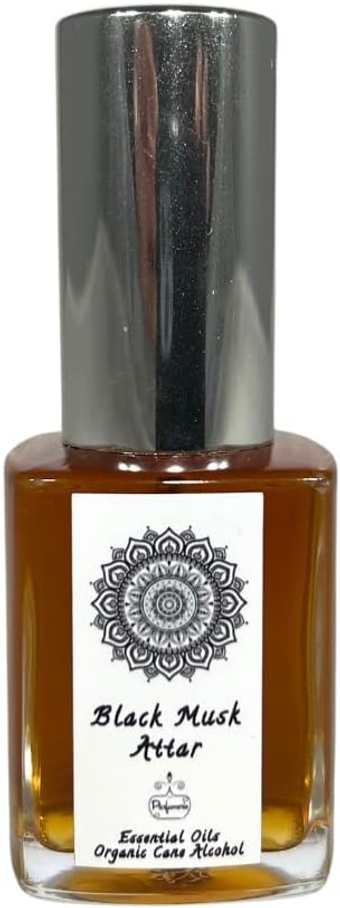 Black Musk Attar Essential Oil Perfume A Vegan, Clean, Botanical, Perfume Essence… No Synthetics! All-Natural ~ Made With Certified Organic Cane Alcohol~ Cruelty-Free ~ Phthalate-Free ~ Paraben-Free ~ Gluten Free