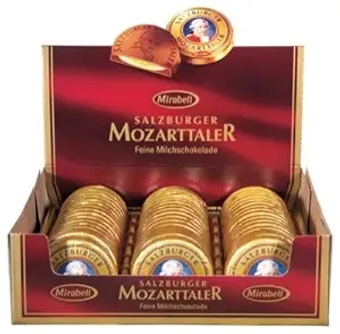 Coins Chocolate, 48 Pieces with Total 960 Grams in one BOX, Mirabell Salzburg.