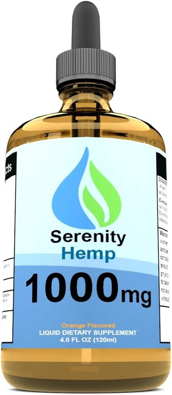 Hemp Oil - 4 fl oz 1,000 mg (Orange) - May Help with Inflammation, Pain, Mood & More - Rich in Vitamin E, Vitamin B, Omega 3,6,9
