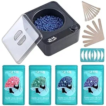 Waxing Kit for Hair Removal,Home Wax Warmer,Home Waxing Kit for Eyebrow, Legs, Armpit, Face Waxing with 14oz Wax Beads & 20 Wax Sticks
