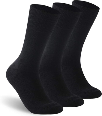 Diabetic Socks for Men Women, Merino Wool Non-Binding Top Crew Socks with Cushion Sole, Seamless Toe 3 Pairs
