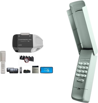 B2215T Garage Door Opener with Battery Backup, Black & Group G940EV-P2 Chamberlain/LiftMaster/Craftsman 940EV-P2 Keyless Entry, Security +2.0 Compatible Garage Door Opener Keypad, Grey