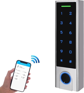 WiFi 125Khz EM Card,Fingerprint Access Controller,IP67 Waterproof, Access Control Keypad,Door Lock Opener,Backlight Tuya Mobile APP,1000 User (Fingerprint Version)
