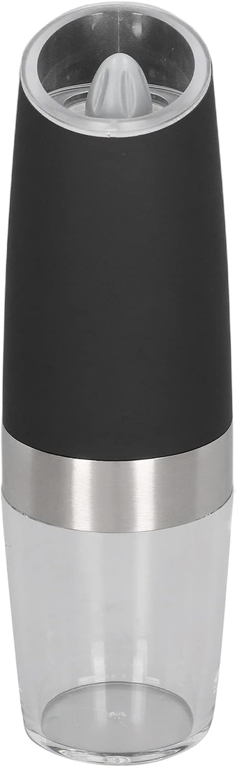 Pepper Grinder, Electric Salt Mill with Coarseness USB Rechargeable 1 Hand Operation Automatic Salt Grinder for Pepper Salt Cloves Vanilla (Black)