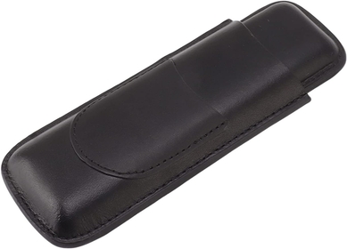 Cigar Holder Fashion 2 Finger Cigar Travel Case Portable Handmade Slim for Office for Travel (Black)