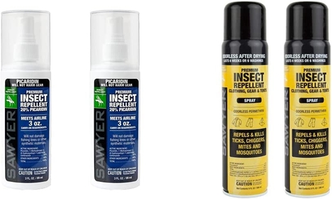 SP5432 Picaridin Insect Repellent Spray, 20%, Pump, 3-Ounce, Twin Pack & SP6022 Premium Permethrin Insect Repellent for Clothing, Gear & Tents