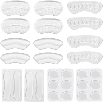 28PCS Heel Pads for Shoes, Self Adhesive Shoe Cushions for High Heel Silicone Liners, Heel Grips Cushions Inserts for Loose Shoes, Heel Protectors, Stop Heel Slip and Blister for Women & Man