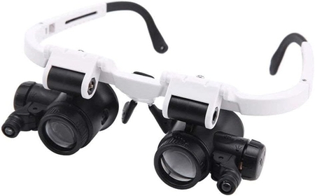 ZLDXDP Glasses-Type Head-Mounted Magnifying Glass WithLights for Old Man Book Reading Jewelry Identification Watches Repair Magnifier