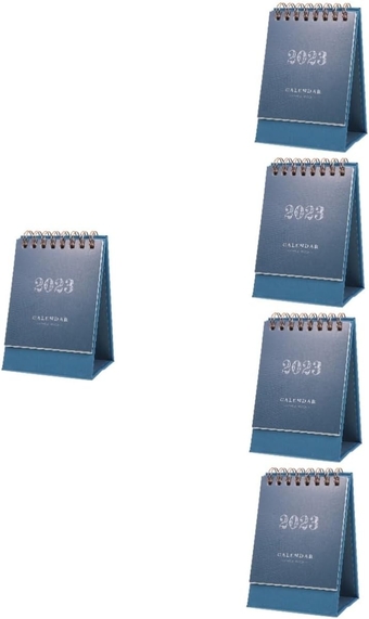5pcs Mini Desk Calendar 2023 Standing Calendar Standing 2023 Monthly Desktop Calendar Small Desktop Calendar Home Calendar Planner Paper Office Supplies Miniature Clamshell