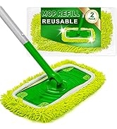 2 Packs Chenille Dust Mop Refill Compatible with Swiffer Sweeper Mop- Reusable Dry Sweeping Cloth...
