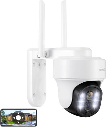 2K HD Wireless PTZ Home Security Camera Outdoor/Indoor with Flood Lights (AI Auto-Tracking-Target, 24/7 Surveillance, DY3034)