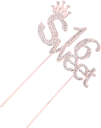 3 Pcs Insert Card Princess Cake Decoration 16 Birthday Party Favor Anniversary Party Cake Centerpieces Number Girl Gifts Birthday Cake Topper Baby The Sign To Bake Alloy Rhinestone