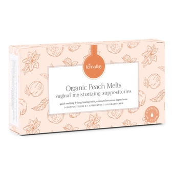 Organic Vaginal Moisturizing Suppository Melts - 100% Natural Suppositories for Vaginal Odor and Dryness Relief, Ultra-Hydrating Fast-Acting Comfort (Peach)