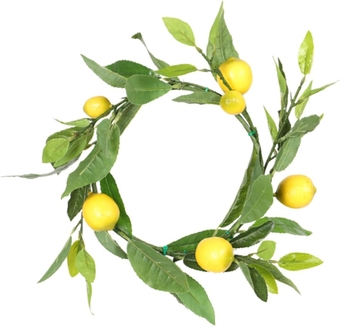 1pc Wedding Decoration Retro Decor Outdoor Summer Decor Artificial Lemon Wreath All Door Wreath Fruit Wreath Leaf Wall Decoration Green Leaves Spring Green Wall Hanging Bamboo
