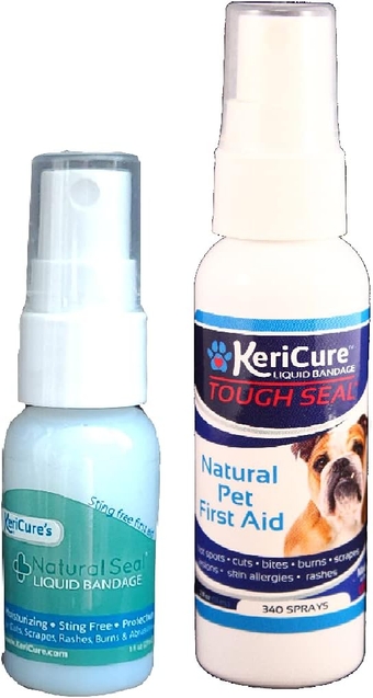Natural Seal and Tough Seal Spray on Liquid Bandage Products for People and Pets Combo Pack, 2 Pack, One for you and one for your pet, Combine and Save, Sting Free Spray on Bandage, No Harsh Chemicals