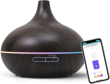 Smart WiFi Essential Oil Diffuser Works with Apple HomeKit & Alexa, Ultrasonic Aromatherapy Diffuser & Mist Humidifier with Voice & APP Remote Control, Schedule & Timer, RGB Light