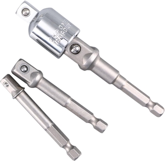 3pcs Extention Wrench Socket Adapter Outlet Adapter Drill Bit Extension Socket Wrench Adapter Socket Wrench Extension Combination Sleeve Arbors Chrome Vanadium Steel Drill Set