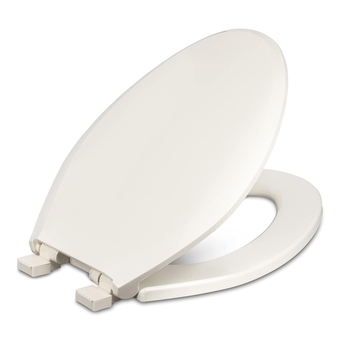 Lift-Off, Lift and Clean and Soft Close Toilet Seat, Slow Close Toilet Seat Elongated, Closed Front with Cover, Plastic, Made in the USA, 3800SCLC-416, Biscuit