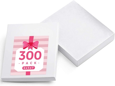 6x5x1'' White Jewelry Gift Boxes 300PC for Small Business, Bracelets, Earrings