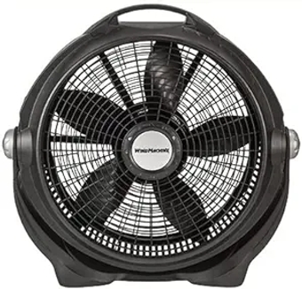 20-Inch Wind Machine Air Circulator Floor Fan with 3-Speed Pivoting Hrad Rugged Design Easy-Carry Handle Great for Home & Office, Black A20302 (Renewed)