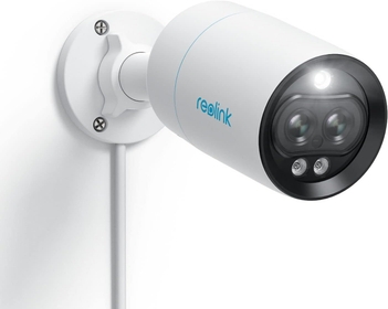 Dual View PoE Camera - IP Security Camera System with 1x 4K Wide-Angle Lens and 1x 3MP Telephoto Lens for A Close-up, AI Detection, Color Night Vision, Two-Way Talk, RLC-81MA