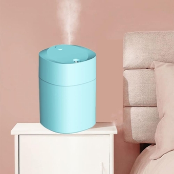 Air Humidifier USB Plug-in Power Supply, Facial Hydration, Mini Humidifier, Tap Water, Car, Plant Hydration with LED (Green)