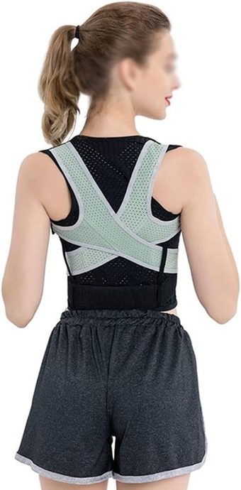 SXNBH Lumbar Posture Corrector for Back Brace Adjustable Back Support Belt Shoulder Protection Posture Corset Adult (Color : Gray, Size : 2XL)