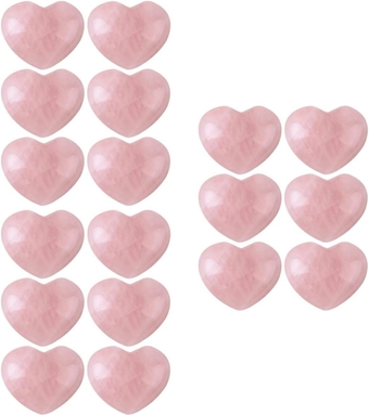 18 Pcs Rose Quartz Heart Ornament Heart Decor Love Heart Shape Adornment Chakra Balancing Gemstones Chakra Balancing Energy Stones Crystal Natural Gift