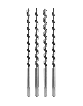 Auger Drill Bit for Wood, 4 Pack Long Drill Bits, 1/2 Inch Diameter x 12 Inch Length, 3/8 Inch Hex Shank