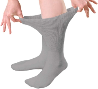 Comfort Finds Diabetic Crew Socks – Size 10-13 – Breathable Cotton Socks – Loose Fitting Sock – Non Binding Top Design– Improve Foot Circulation – Painful Swollen Feet Relief (Gray, 12 Pairs)