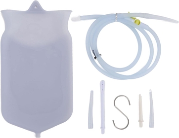 Enema Bag,Large Capacity Enema Kit Silicone Hose Reusable Tips,Controlled Water Douche and Enema Combination Kit for Men and Women Colon Detox Cleanse Enemas