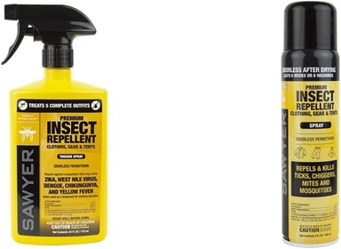 Permethrin Insect Repellent Spray for Clothing, Gear & Tents (24 oz) and Permethrin Clothing Insect Repellent Aerosol Spray (9 oz)