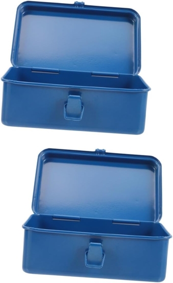 2pcs Box Iron Sheet Tool Box Tool Storage Container Tool Organizer Essential Tool Container Portable Tool Case Tool Storage Case Tools Multi-purpose Toolbox Household Storage Box